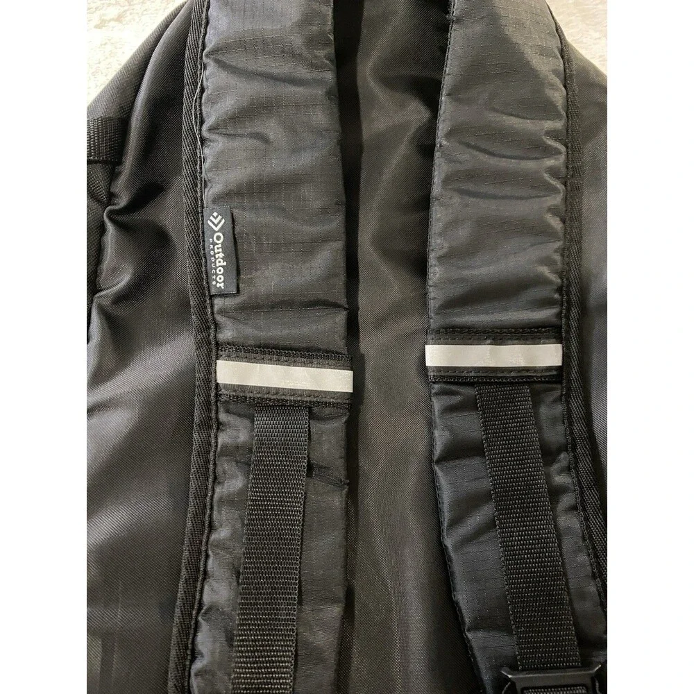Outdoor Products Black Backpack Daypack School Travel Hiking Bag Mesh Pocket Gym
